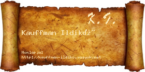 Kauffman Ildikó névjegykártya